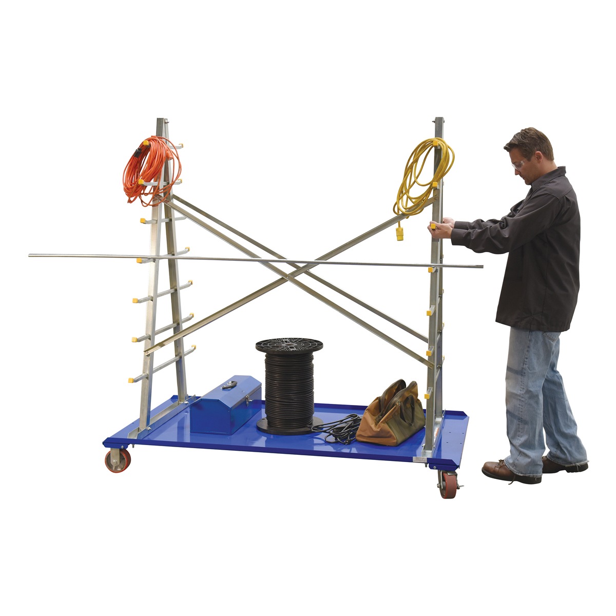 Vestil AFSR-3672 A-Frame Cart with Storage Rack 36-3/4" W X 72" L