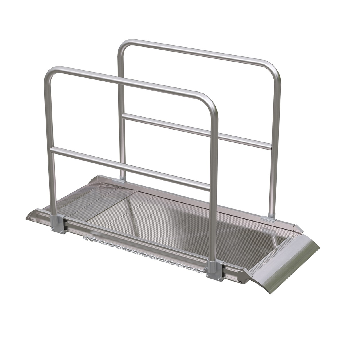 Vestil Aluminum Walk Ramp Handrail Overlap