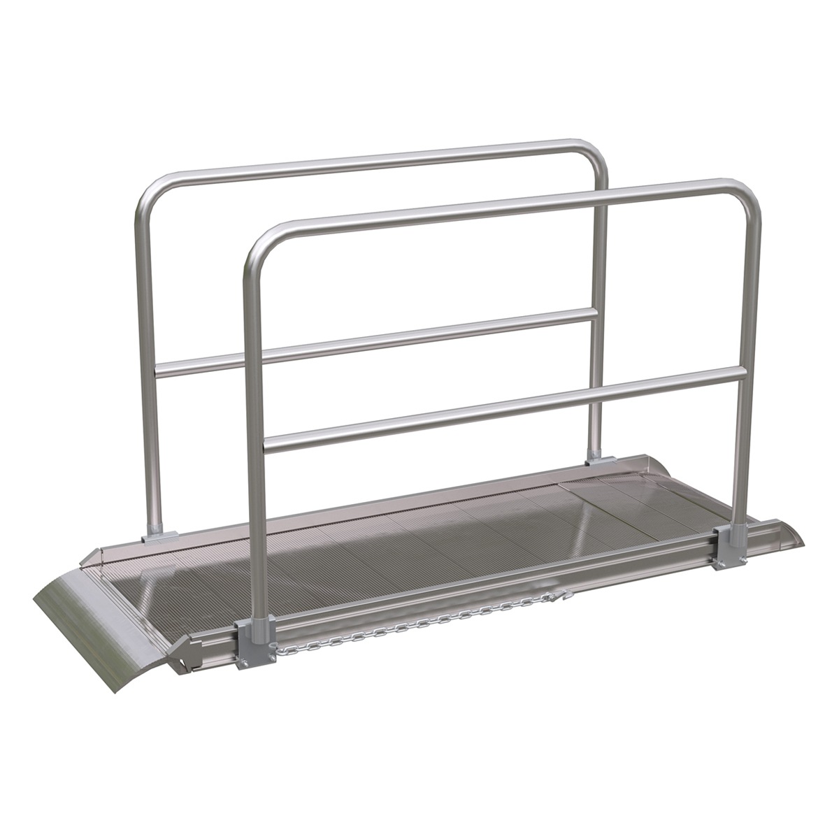 Vestil Aluminum Walk Ramp Handrail Overlap