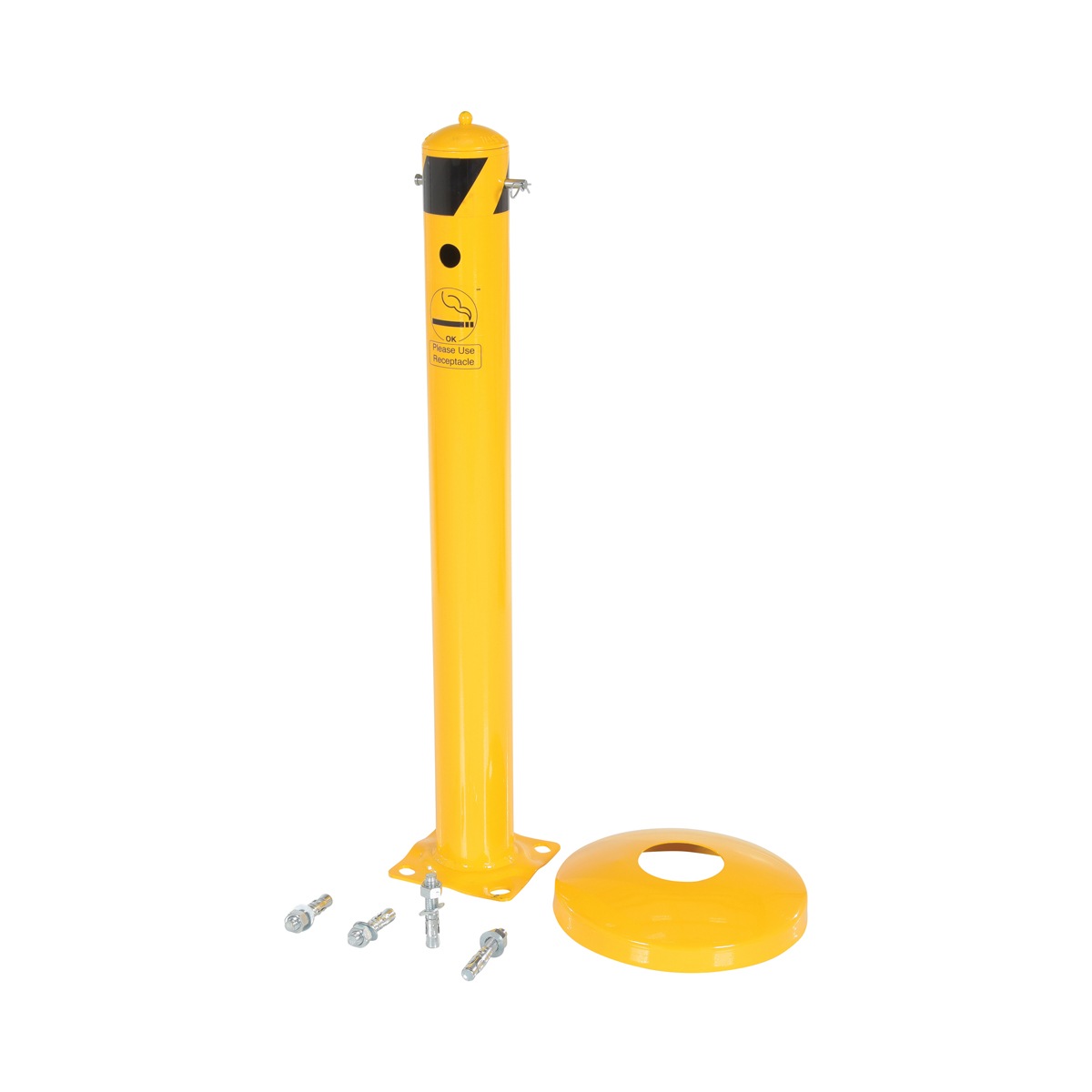 Vestil BOL-SMK-DOME-AS Smokers Bollard Dome Base & Concrete HDWR