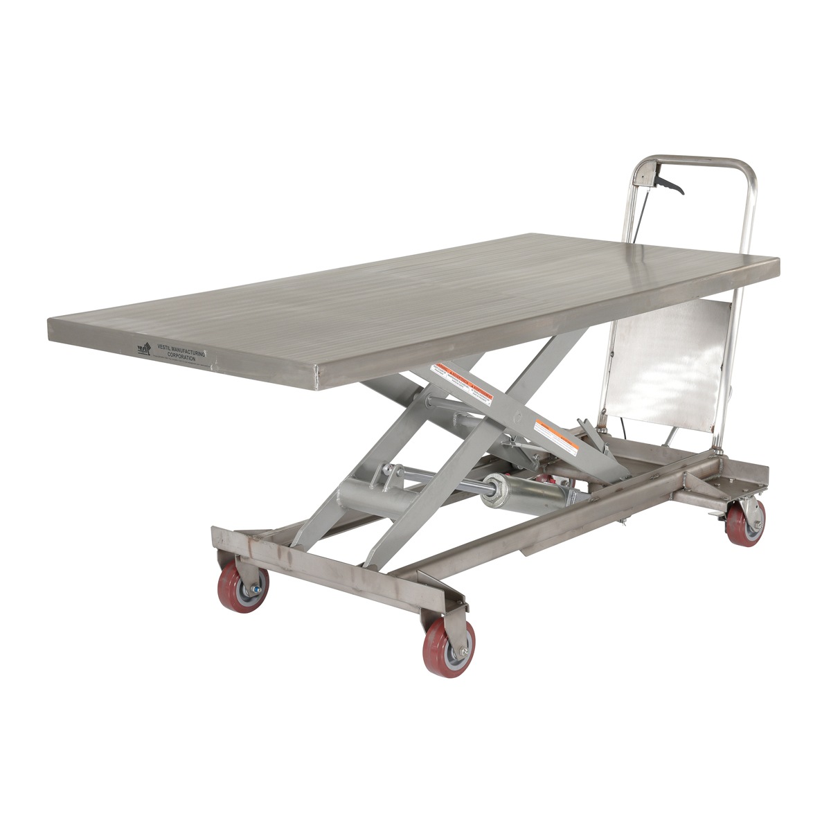 Vestil CART-1000-LD-PSS Partially Stainless Steel Elevating Cart 1K 31.5" X 63"