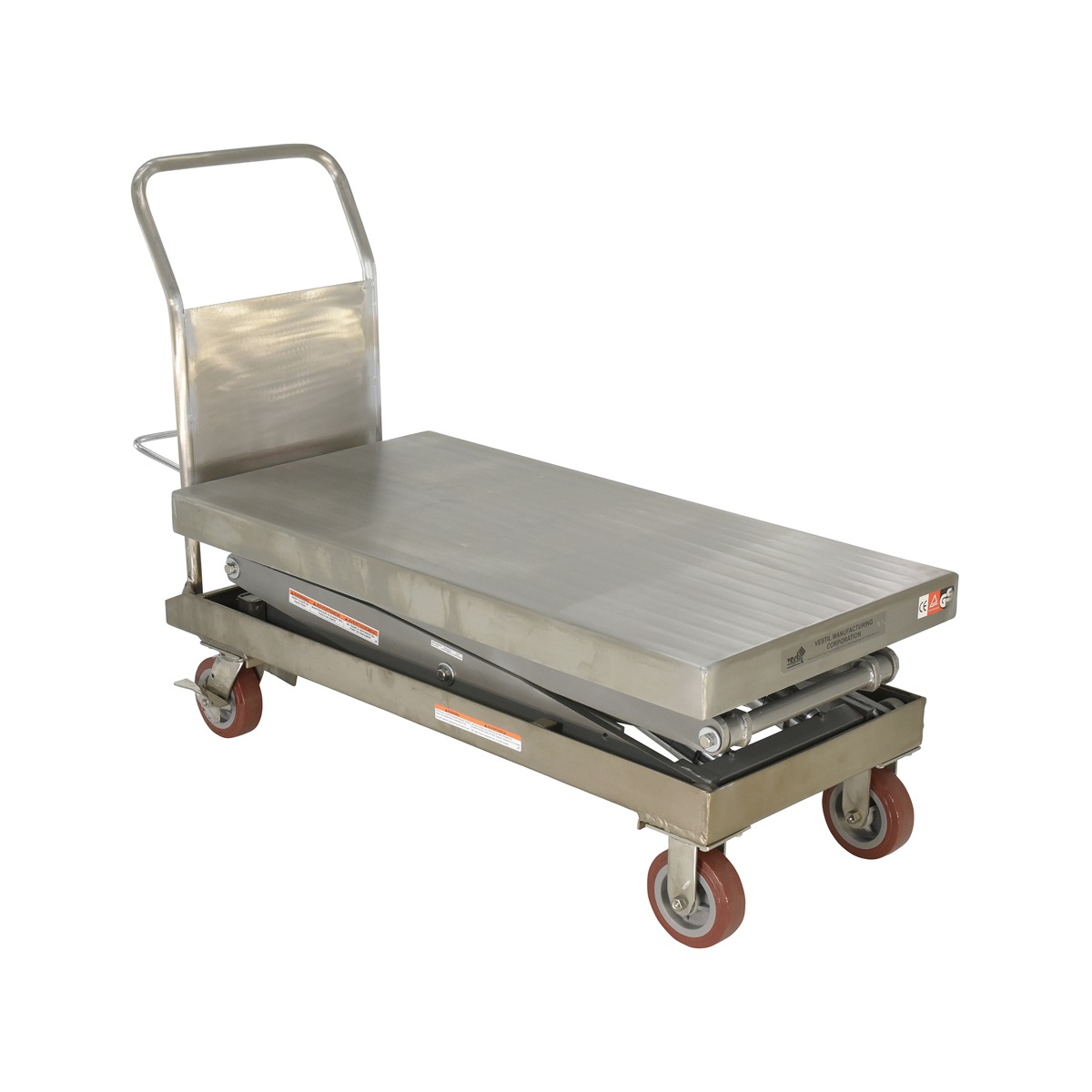 Vestil CART-1500-D-TS-PSS Partially Stainless Steel Elevating Cart 1.5K 24"X47.5"