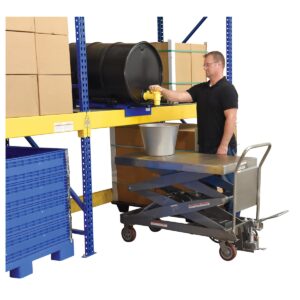 Vestil CART-1500-D-TS-PSS Partially Stainless Steel Elevating Cart 1.5K 24