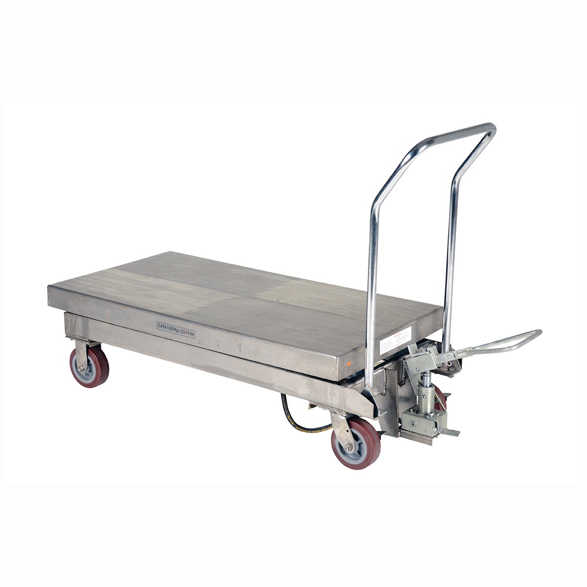 Vestil CART-2000-PSS Partially Stainless Steel Elevating Cart 2K 24" X 47"
