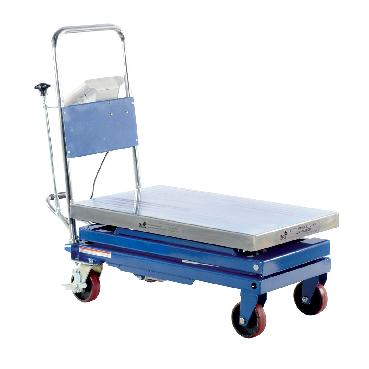 Vestil CART-500-SCL Steel Scissor Cart W/Scale 500LB 32"X19.5"