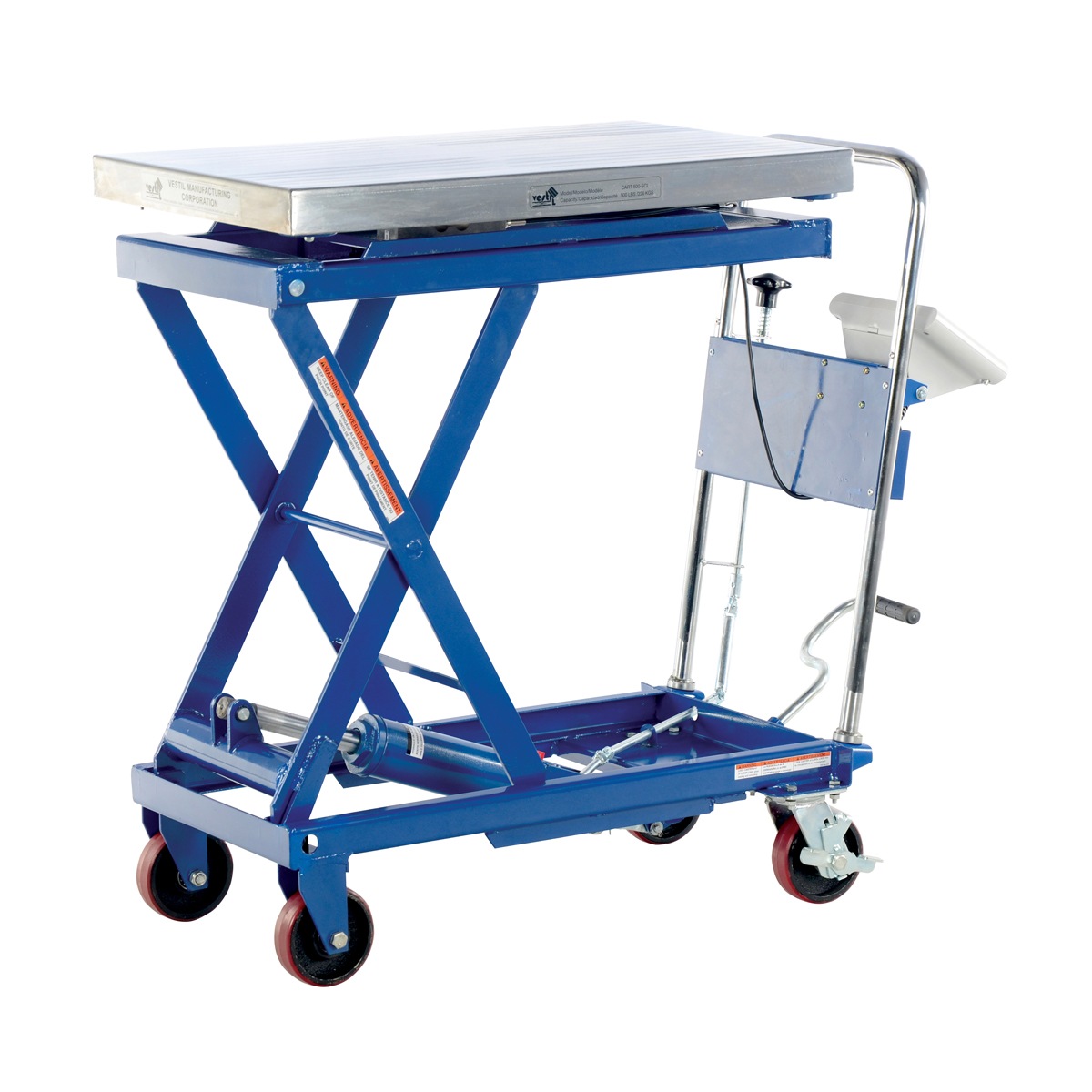Vestil CART-500-SCL Steel Scissor Cart W/Scale 500LB 32"X19.5"