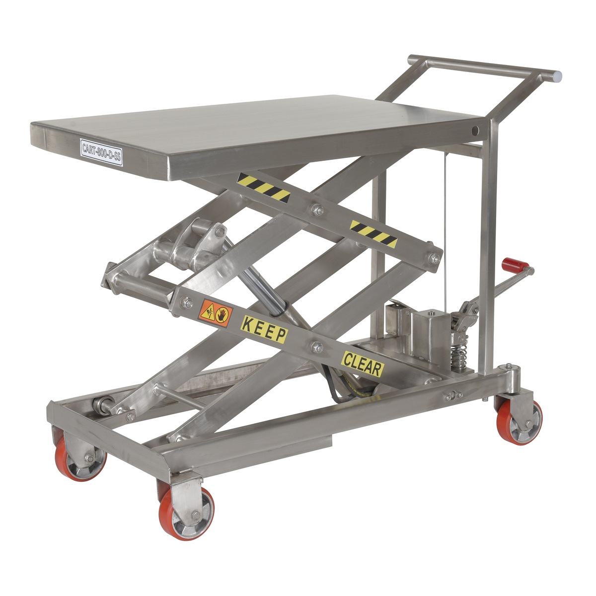 Vestil CART-800-D-SS Stainless Steel Scissor Cart 800 LBs