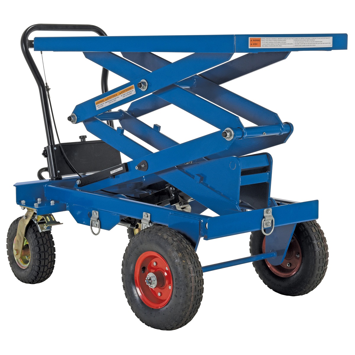 Vestil CART-PN-600-D Pneumatic Tire Cart Double Scissor 600LB