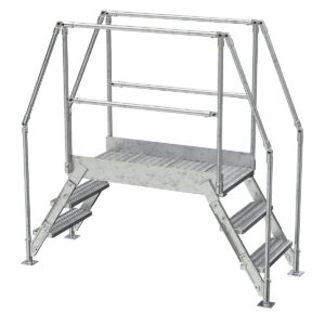 Vestil Galvanized Cross-Over Ladder 3 Step