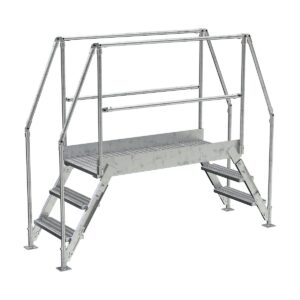 Vestil Galvanized Cross-Over Ladder 3 Step
