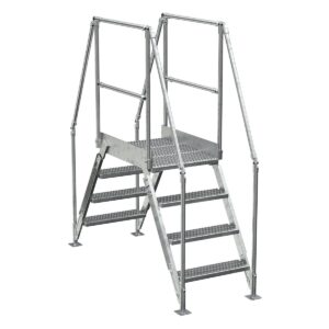 Vestil Galvanized Cross-Over Ladder 4 Step