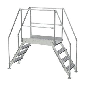 Vestil Galvanized Cross-Over Ladder 4 Step