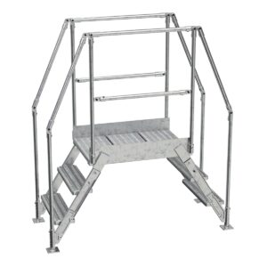 Vestil Aluminum Cross Over Ladder 3 Step