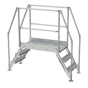 Vestil Aluminum Cross Over Ladder 3 Step