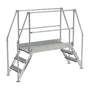 Vestil Aluminum Cross Over Ladder 3 Step