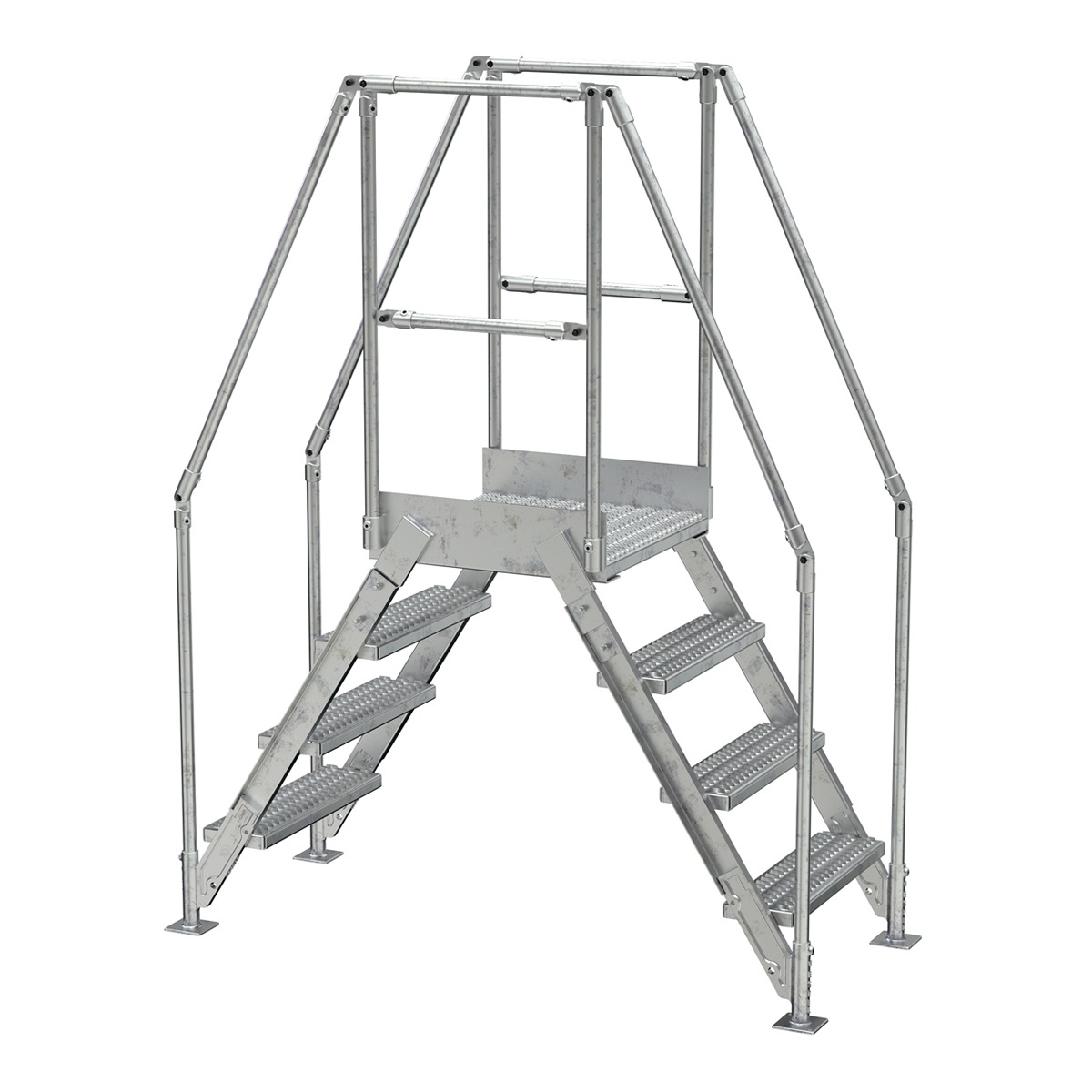 Vestil Aluminum Cross Over Ladder 4 Step