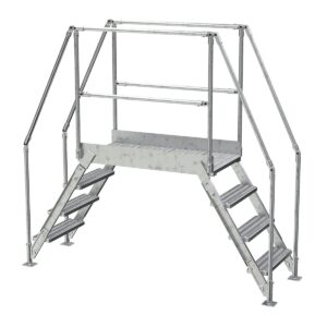 Vestil Aluminum Cross Over Ladder 4 Step