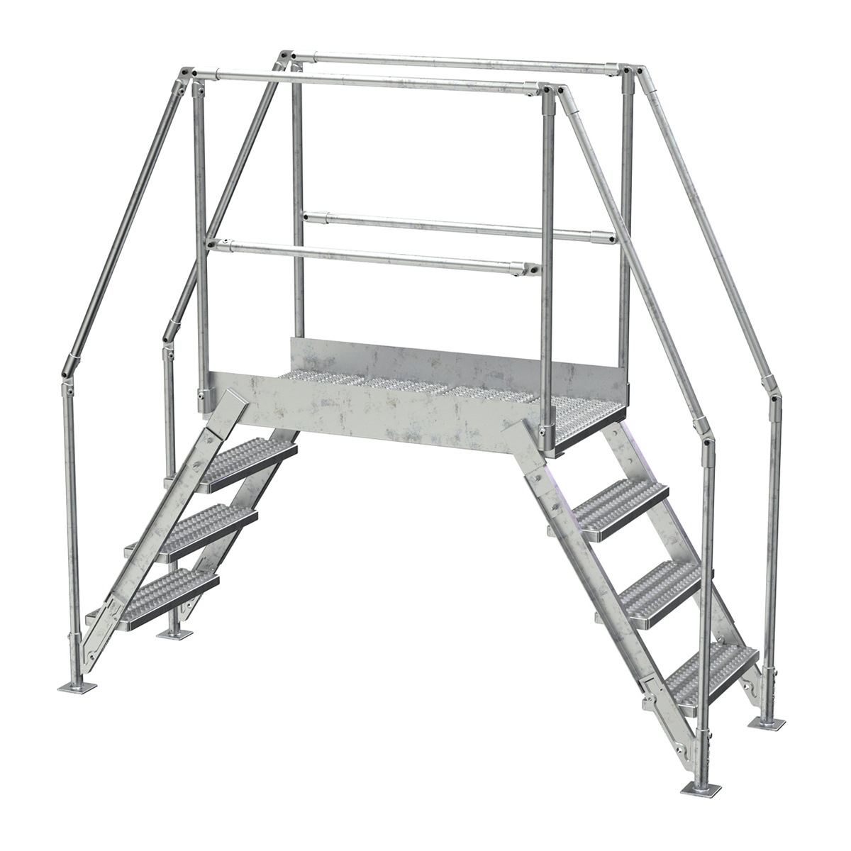 Vestil Aluminum Cross Over Ladder 4 Step