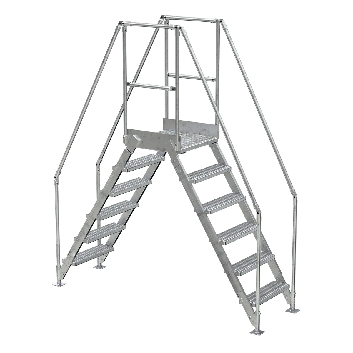 Vestil Aluminum Cross Over Ladder 6 Step