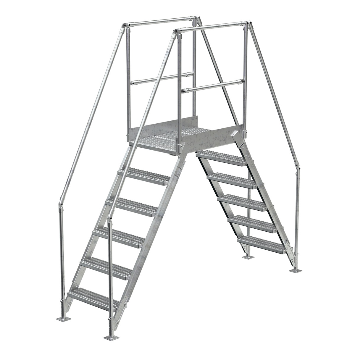 Vestil Aluminum Cross Over Ladder 6 Step