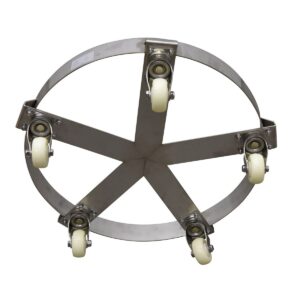 Vestil DRUM-FSD-SS-55-N Stainless Steel Drum Dolly 5 Spoke
