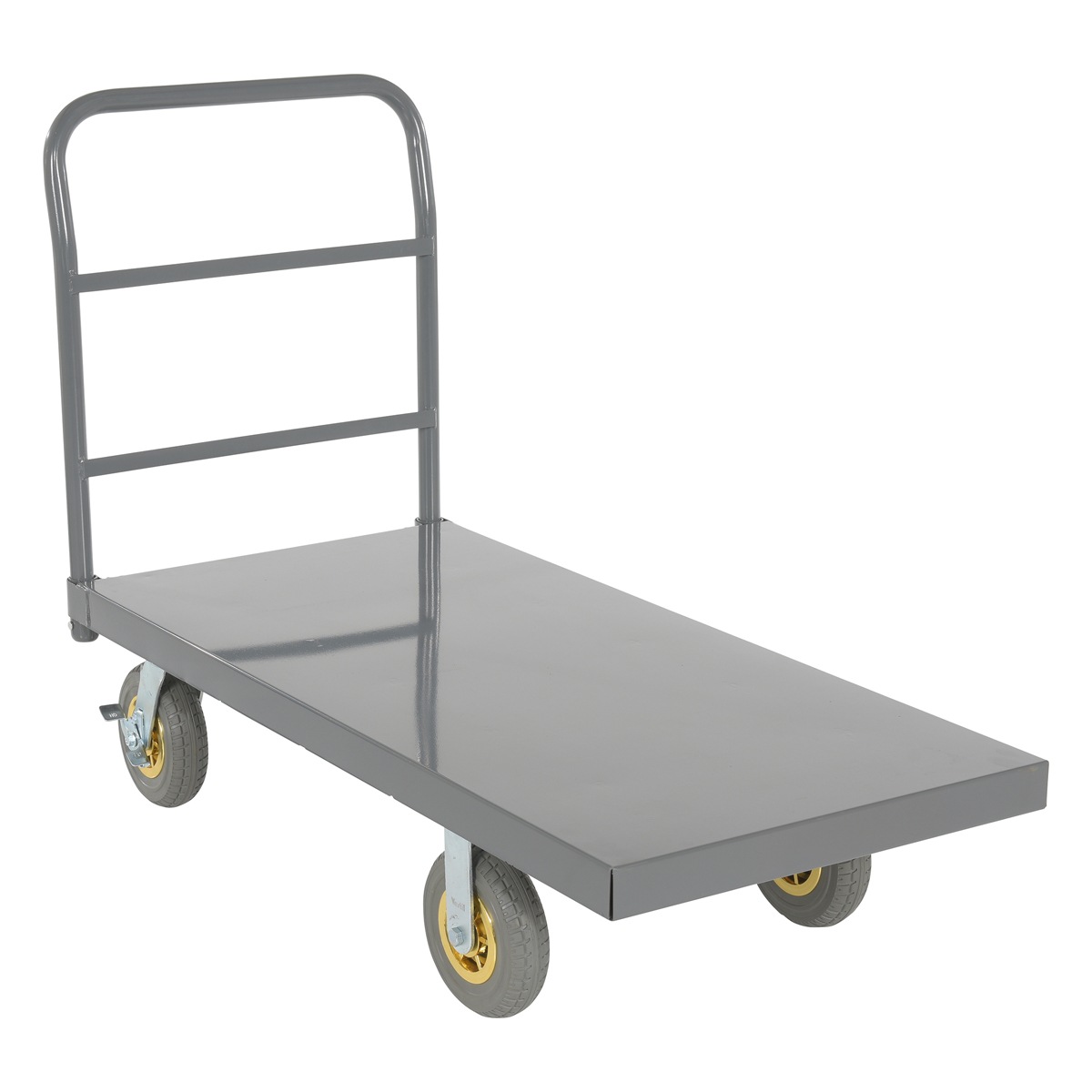 Vestil ECSPT-2448-C9D Steel Platform Truck W/ 8"X2" Flat-Free (Gray)
