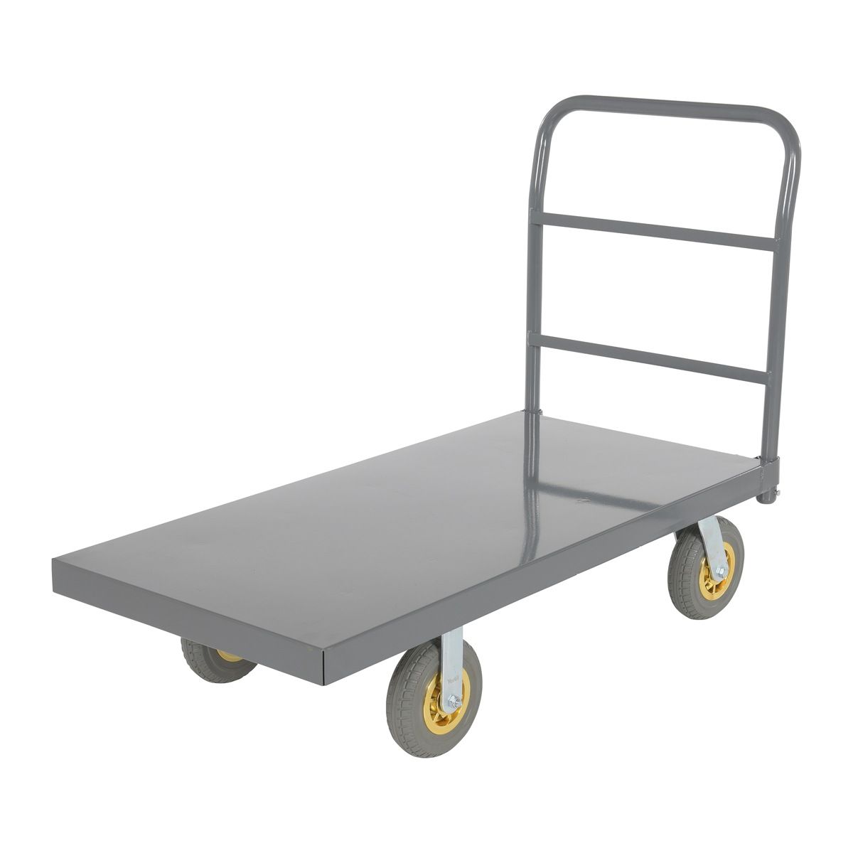 Vestil ECSPT-2448-C9D Steel Platform Truck W/ 8"X2" Flat-Free (Gray)