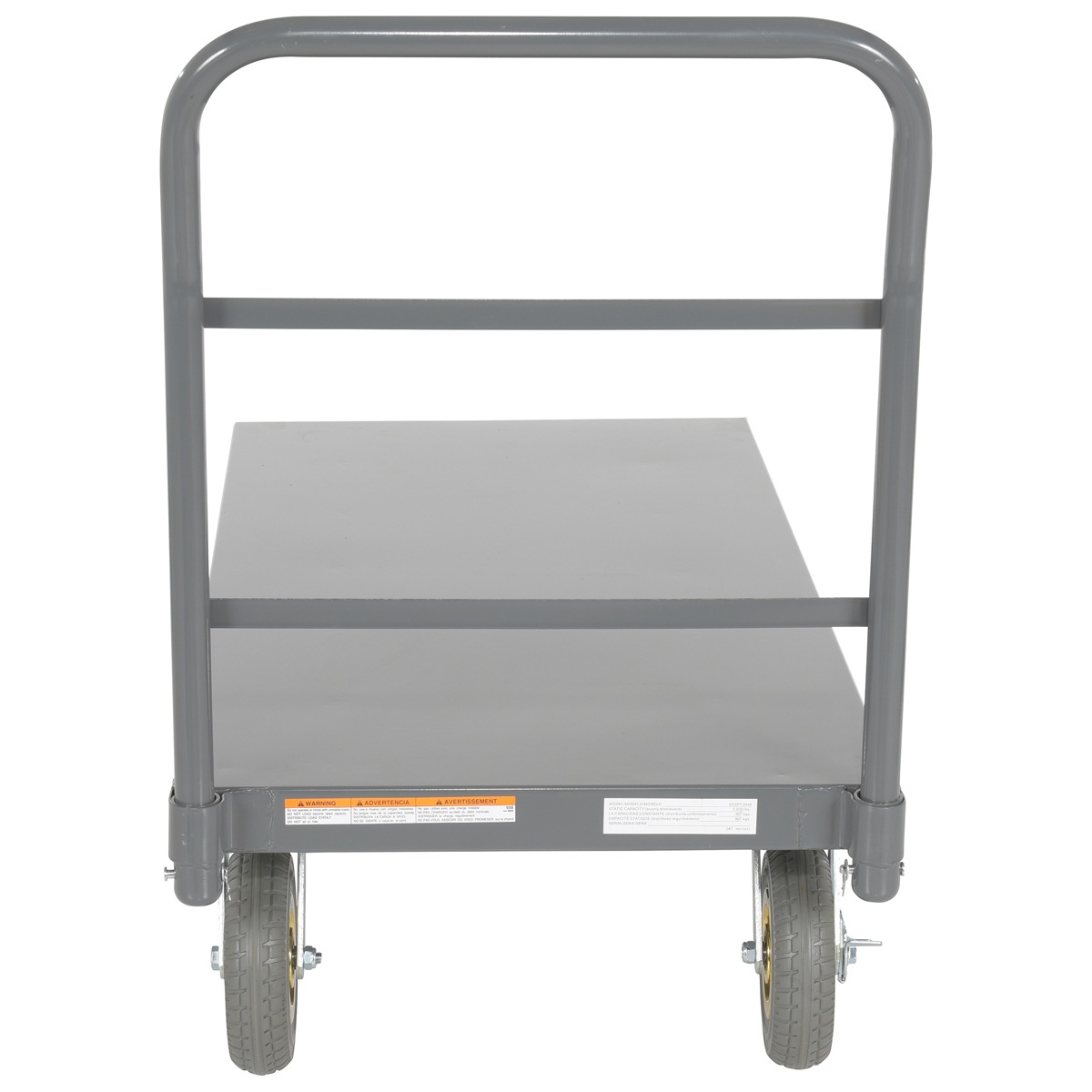 Vestil ECSPT-2448-C9D Steel Platform Truck W/ 8"X2" Flat-Free (Gray)