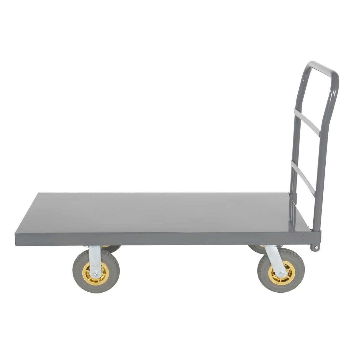 Vestil ECSPT-2448-C9D Steel Platform Truck W/ 8"X2" Flat-Free (Gray)