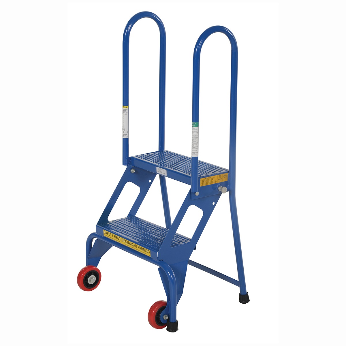 Vestil FLAD-2 Folding 2 Step Ladder with Wheels