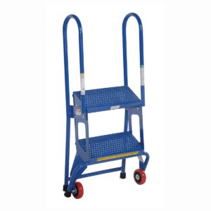 Vestil FLAD-2 Folding 2 Step Ladder with Wheels