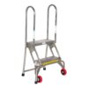 Vestil FLAD-2-SS Folding 2 Step Ladder W/Wheels Stainless Steel