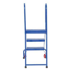 Vestil FLAD-3 Folding 3 Step Ladder with Wheels
