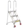 Vestil FLAD-3-SS Folding 3 Step Ladder W/Wheels Stainless Steel