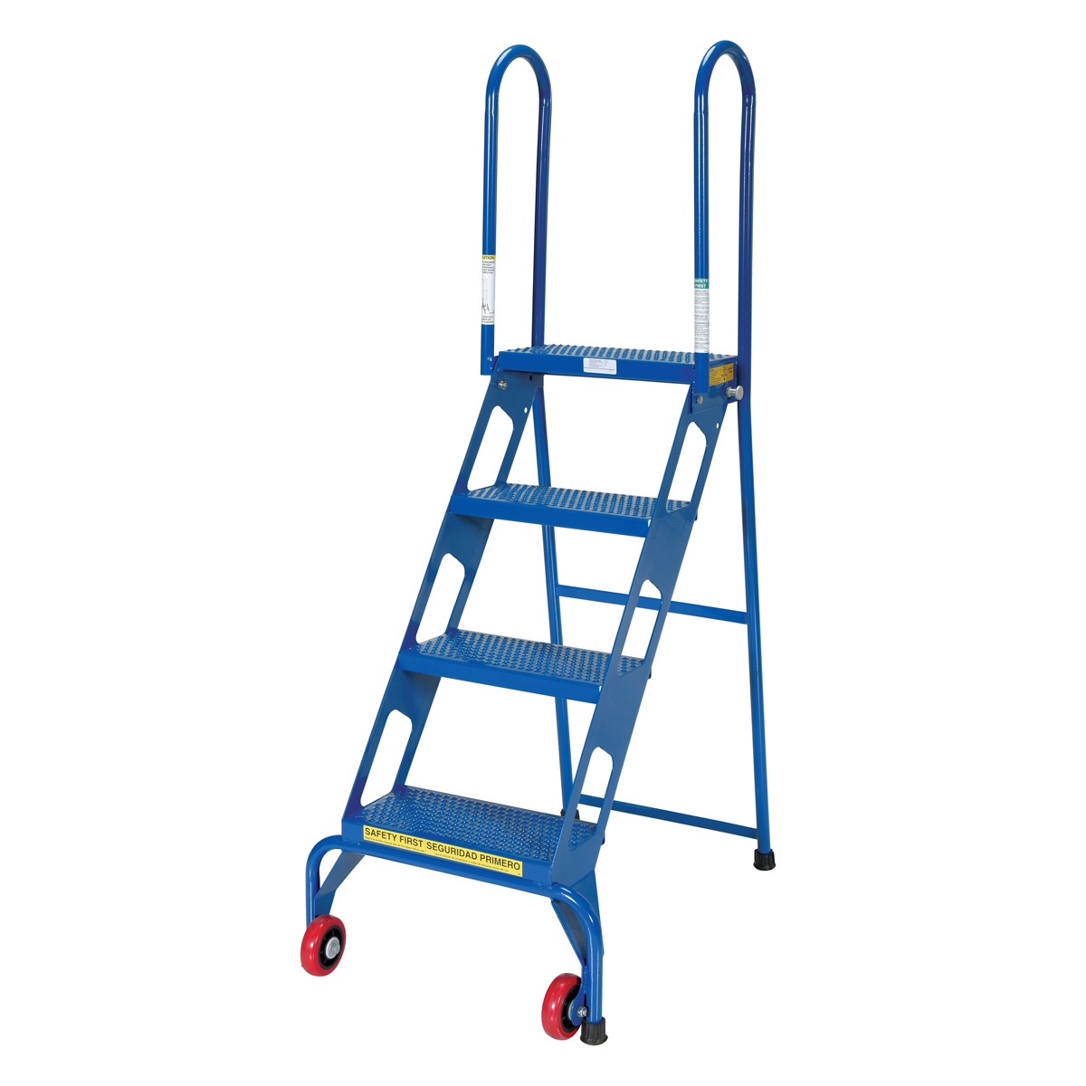 Vestil FLAD-4 Folding 4 Step Ladder with Wheels