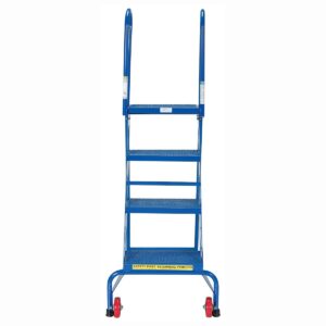 Vestil FLAD-4 Folding 4 Step Ladder with Wheels