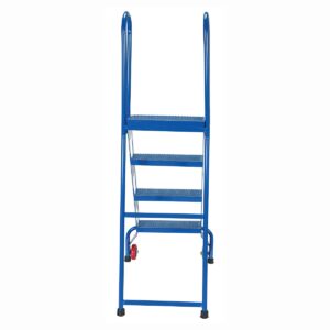 Vestil FLAD-4 Folding 4 Step Ladder with Wheels