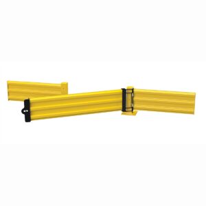 Vestil 3 Rib Gate BL Hinged YL Guard Rail Long