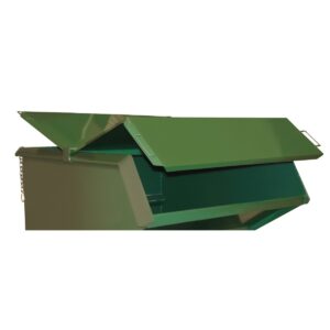 Vestil LID-200-C Steel Hopper Lid-Front & Back 2 CU Yard