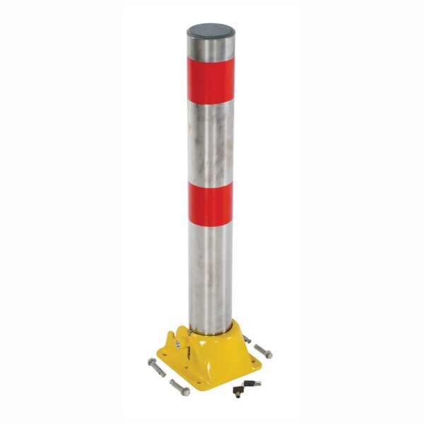 Vestil PARK-P-108-FD-SS Fold-Down Bollard Stainless 4 1/4" Dia