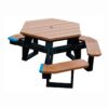 Vestil PT-PHX-3944-BKCD-ADA Picnic Table Poly Hex 3944 Black Leg Cedar Top-ADA
