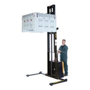 Vestil Adjust Powered Lift Stacker Raised