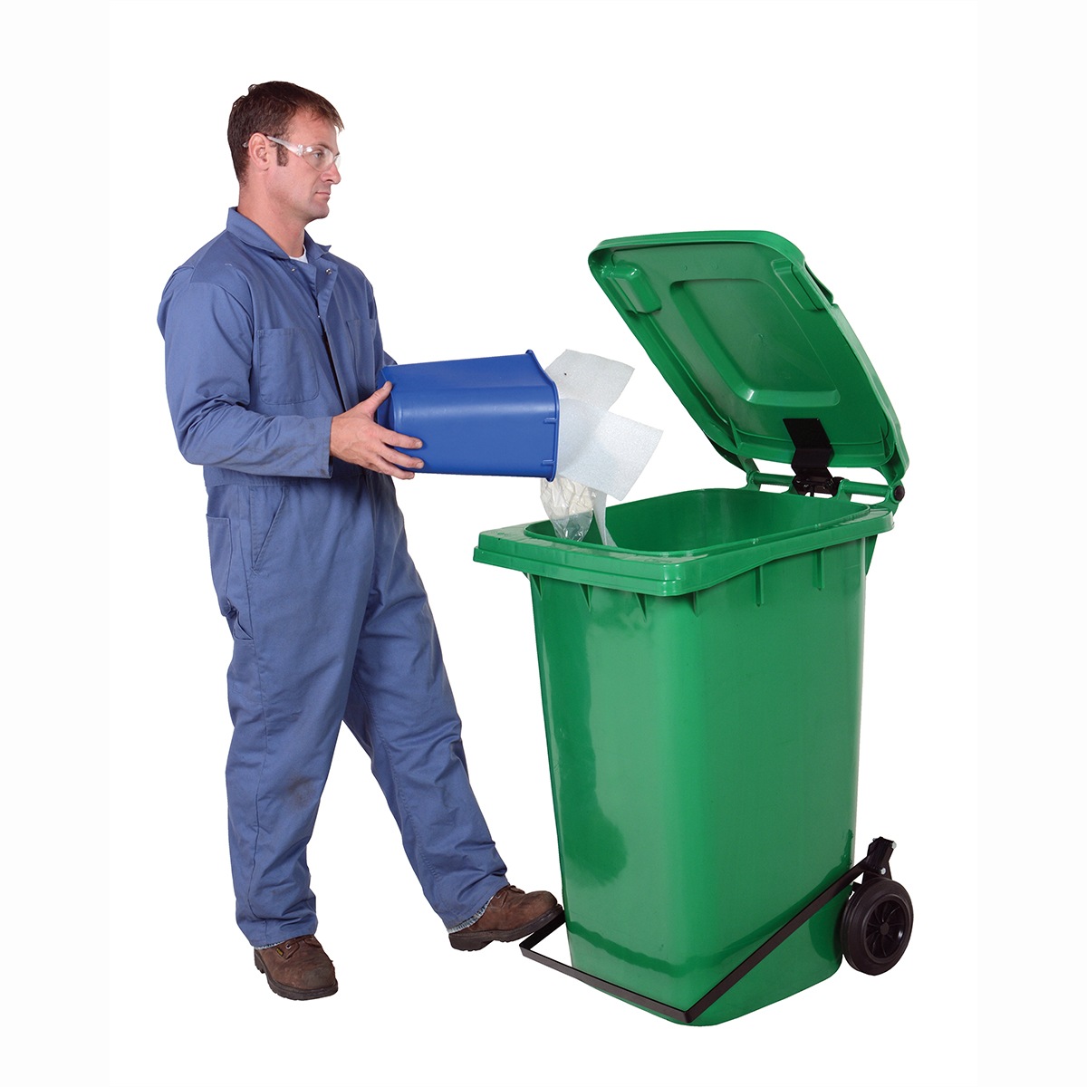 Vestil Poly Trash Can W/ Lid Lift