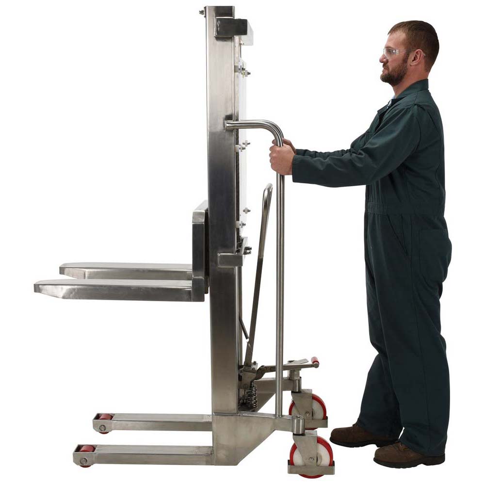 Vestil HYD-10-DA-SS Portable Stainless Steel Hand Pump Hefti-Lift 48" x 74"