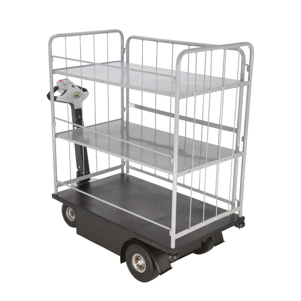 Vestil NE-CART-4 Traction Drive Cart-2 Shelves Side Load