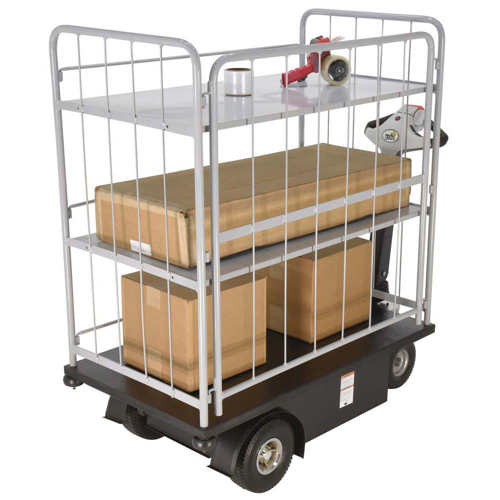 Vestil NE-CART-4 Traction Drive Cart-2 Shelves Side Load