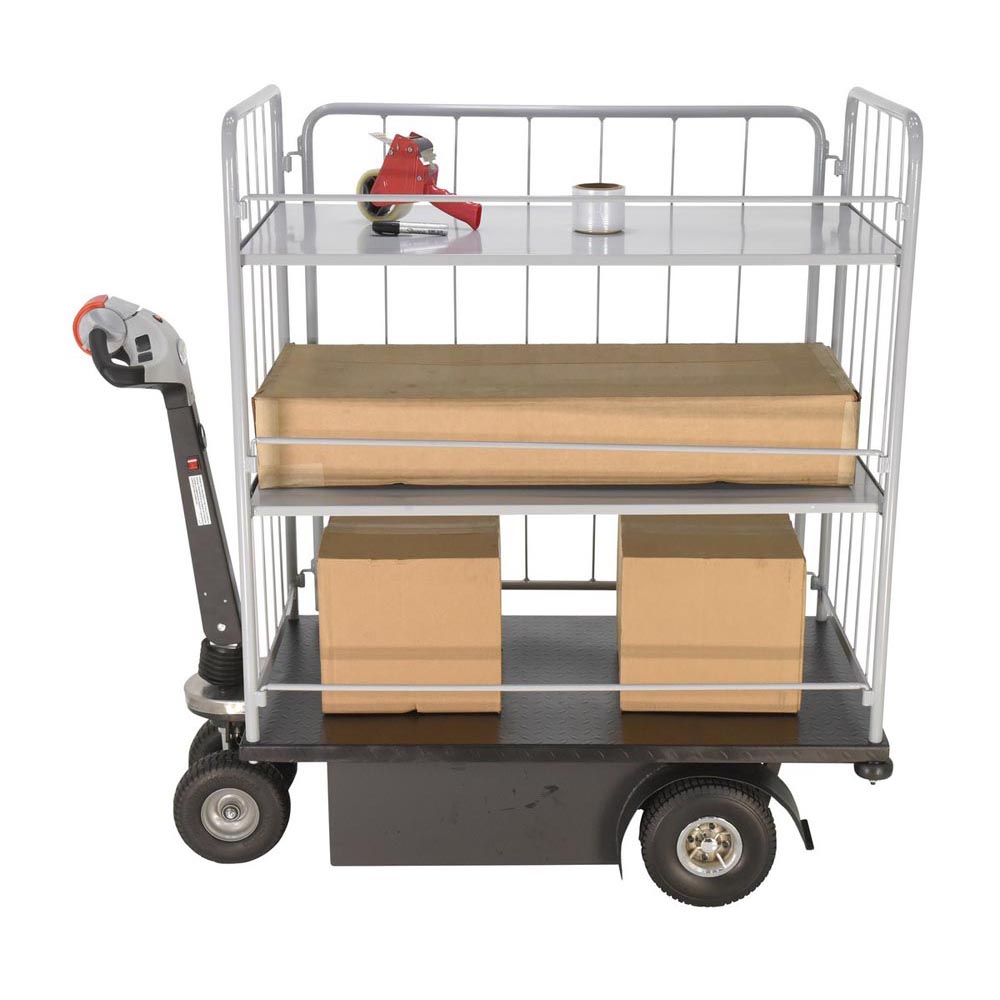 Vestil NE-CART-4 Traction Drive Cart-2 Shelves Side Load