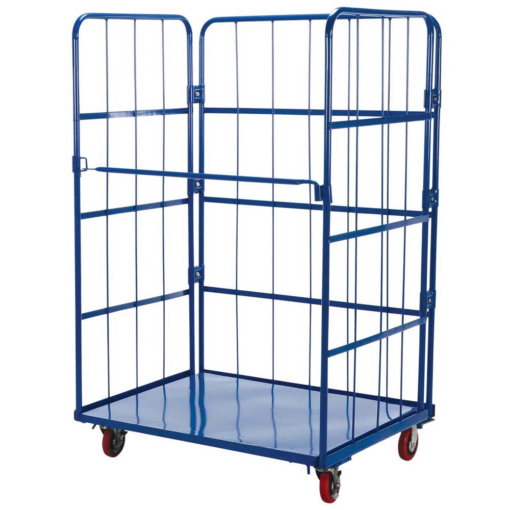 Vestil ROL-3143-1 Blue Nestable Roller Container 1 Shelf