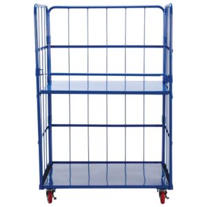 Vestil ROL-3143-2 Blue Nestable Roller Container 2 Shelf