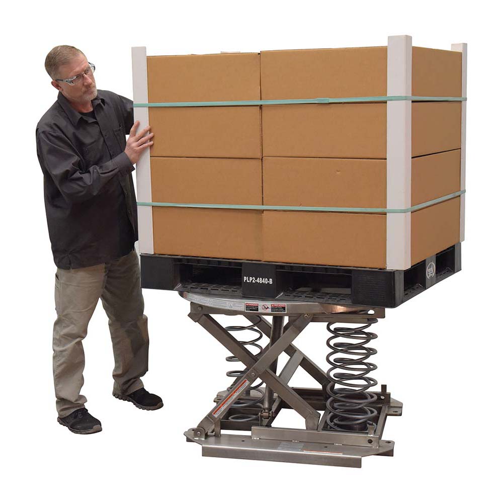 Vestil SST-45-PSS Spring Scissor Table Partial Stainless Steel 4,500